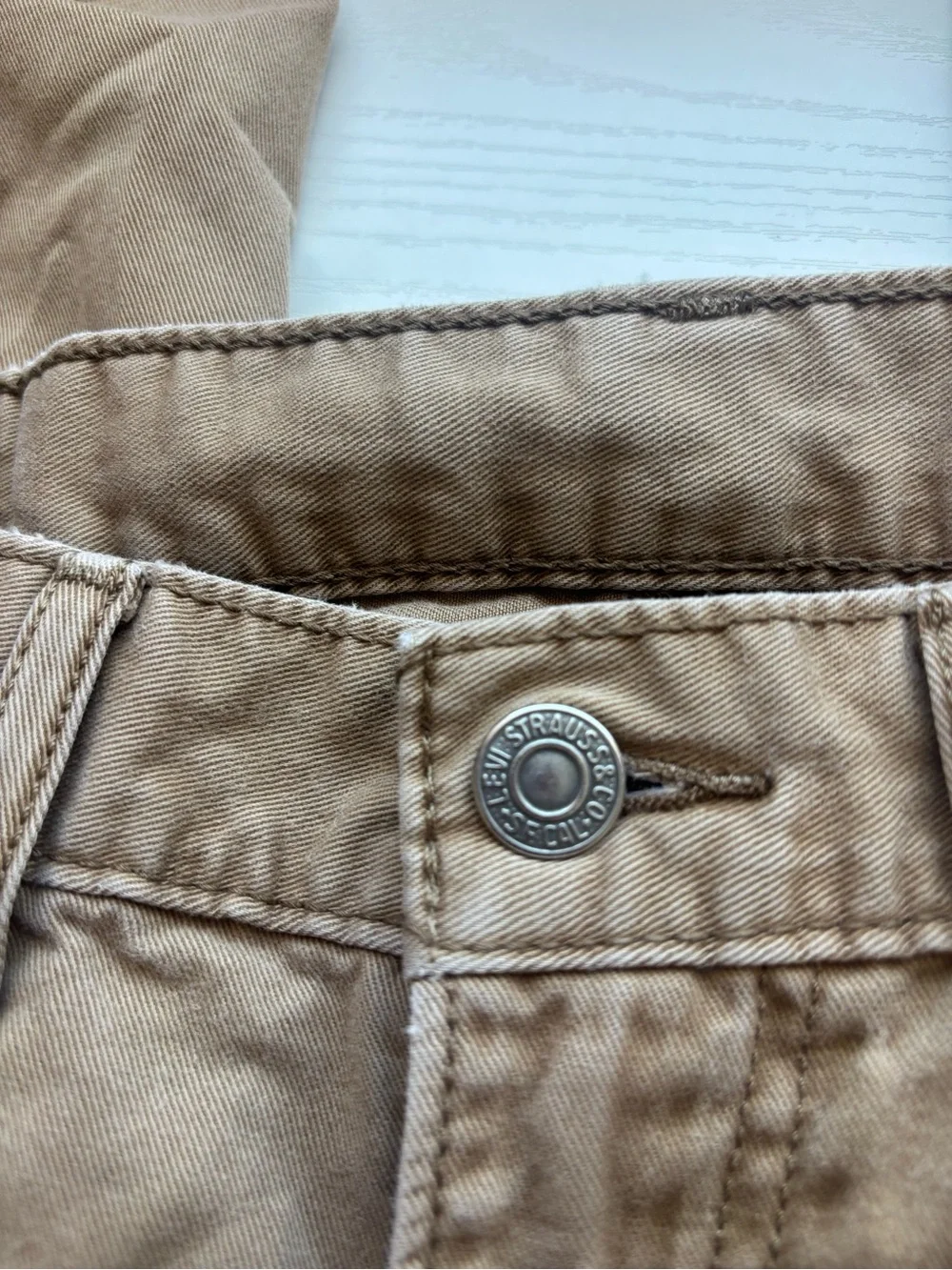 Levi's Tan Workwear Pants with Branded Waistband Lining